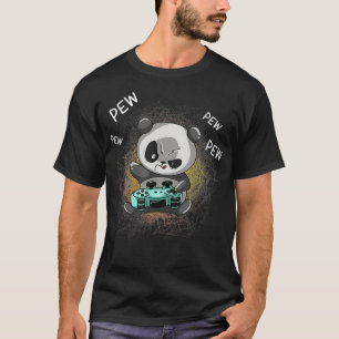 Cool Panda Playing Video Game  Funny Bear Gaming F T-Shirt