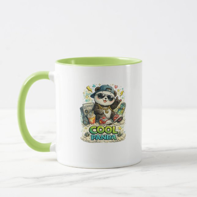 Cool Panda Skateboard Coffee Mug (Left)