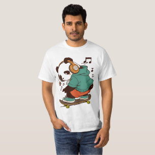 Cool Panda Skater Men’s T-Shirt   Fun Streetwear C
