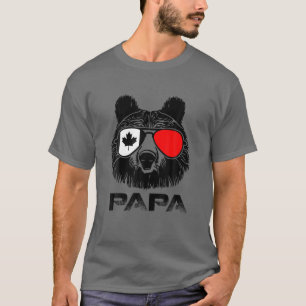 Cool Papa Bear Sunglasses Canada Flag Pride Patrio T-Shirt