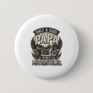 Cool Papa Motorcycle Vintage Biker 2 Inch Round Button
