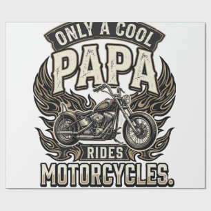 Cool Papa Motorcycle Vintage Biker Wrapping Paper