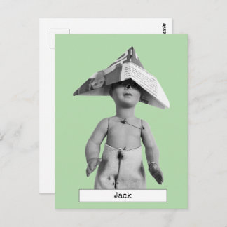 Cool Paper Hat Doll Postcard