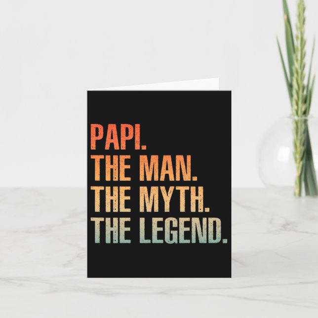 Cool Papi For Men Dad Grandpa Man Myth Legend Fath Card (Front)