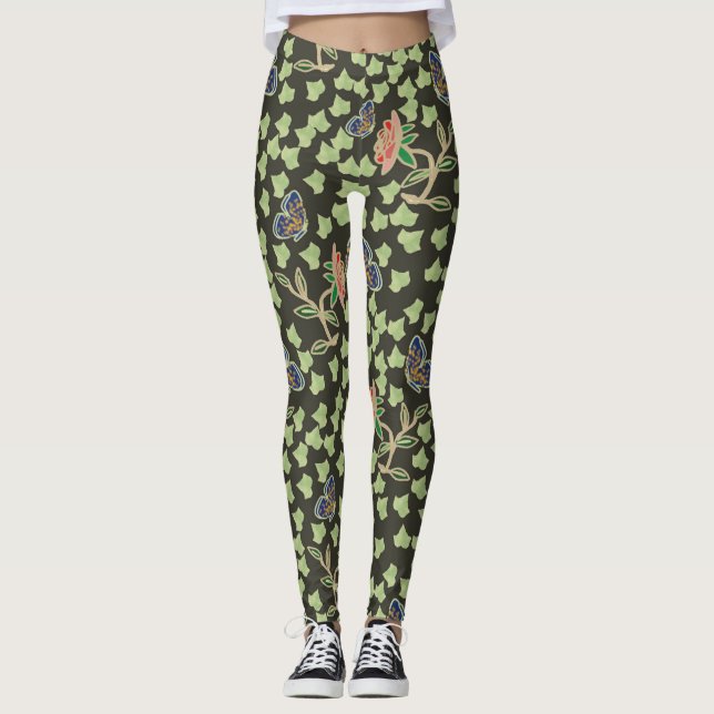 Cool Papillon Rose Leggings noirs
