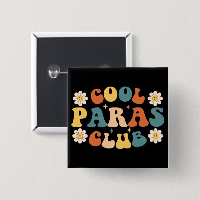 Cool Paras Club 2 Inch Square Button (Front & Back)