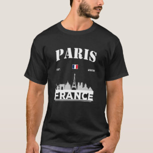 Cool Paris France City Skyline French Travel Souv T-Shirt