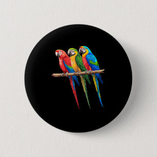 Cool Parrot Art For Men Women Girls Parrot Bird Lo 2 Inch Round Button