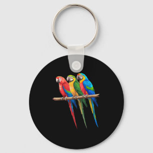 Cool Parrot Art For Men Women Girls Parrot Bird Lo Keychain