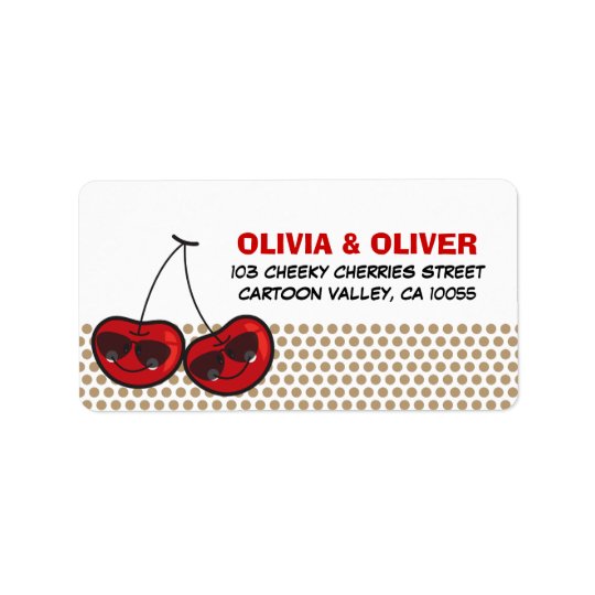Cool Party Cherries Twins Birthday Address Labels