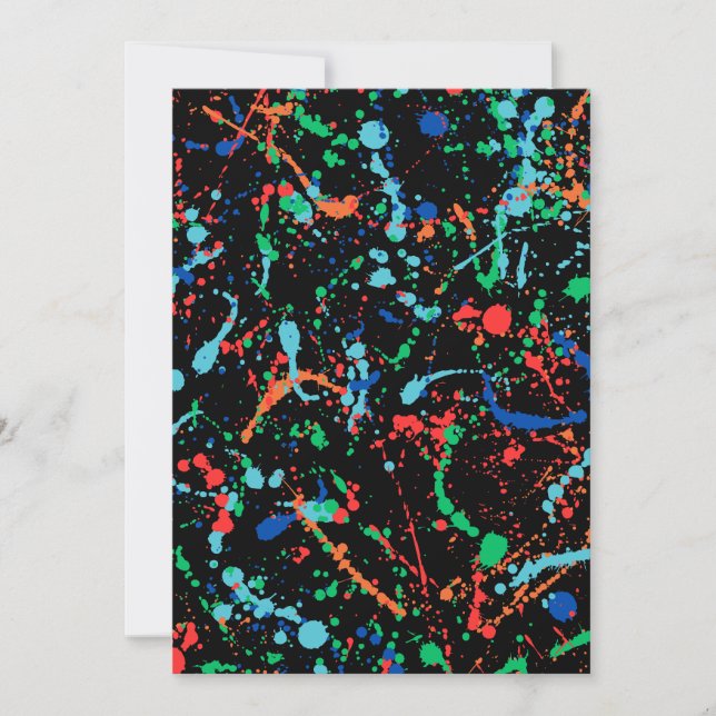 Cool Party Paint Splashes Invitation (Front)