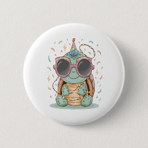 Cool Party Turtle 2 Inch Round Button