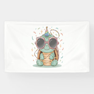 Cool Party Turtle Banner
