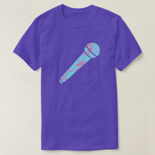 Cool Pastel Camo Pattern Microphone T-Shirt