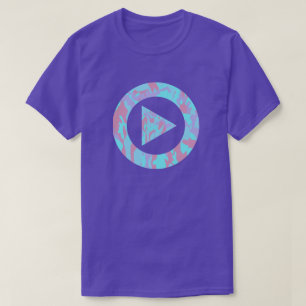 Cool Pastel Camo Pattern Press Play T-Shirt