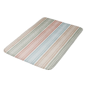 Cool Pastel Color Stripes Bath Mat