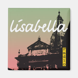 cool pastel Italian city silhouette Magnet