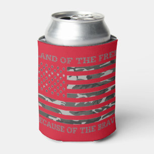 Cool Patriotic American Flag Land Of The Free Can Cooler