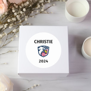 Cool Patriotic Chris Christie 2024 Election Eagle Classic Round Sticker