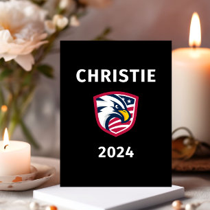 Cool Patriotic Chris Christie 2024 Election Eagle  Postcard