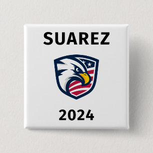 Cool Patriotic Francis Suarez 2024 Election Eagle 2 Inch Square Button