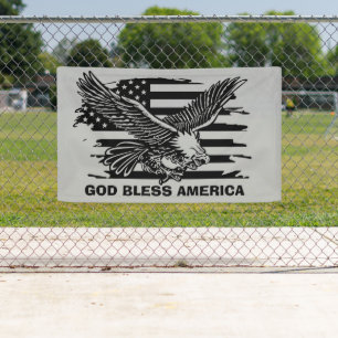 cool Patriotic God Bless America eagle Flag Banner