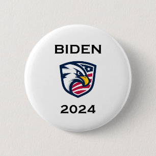 Cool Patriotic Joe Biden 2024 Election Eagle 2 Inch Round Button