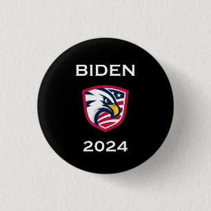 Cool Patriotic Joe Biden 2024 Election Eagle Dark 1 Inch Round Button