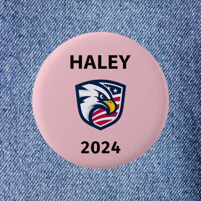 Cool Patriotic Nikki Haley 2024 Election Eagle 2 Inch Round Button (Creator Uploaded)