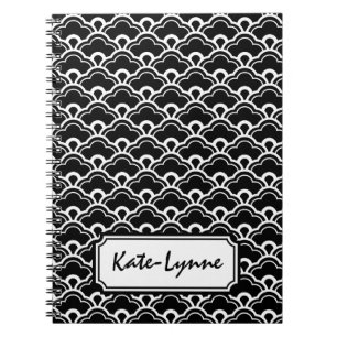 Cool Pattern Black and White Personalized Notebook