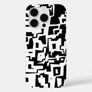 Cool Pattern Design in Black and White iPhone 16 Pro Case