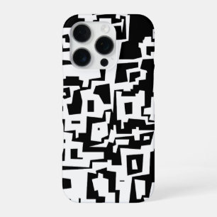 Cool Pattern Design in Black and White iPhone 16 Pro Case