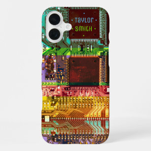 Cool PCB Electronic Computer Tech Printed Circuit iPhone 16 Plus Case