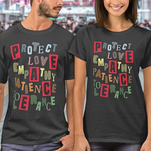 Cool Peace Positivity Scrapbook Collage Typography T-Shirt (Creator Uploaded)