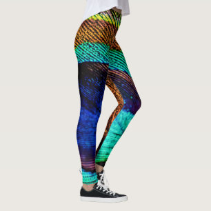 Cool peacock feather leggings