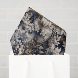 cool peeping owl tiled pattern tissue paper