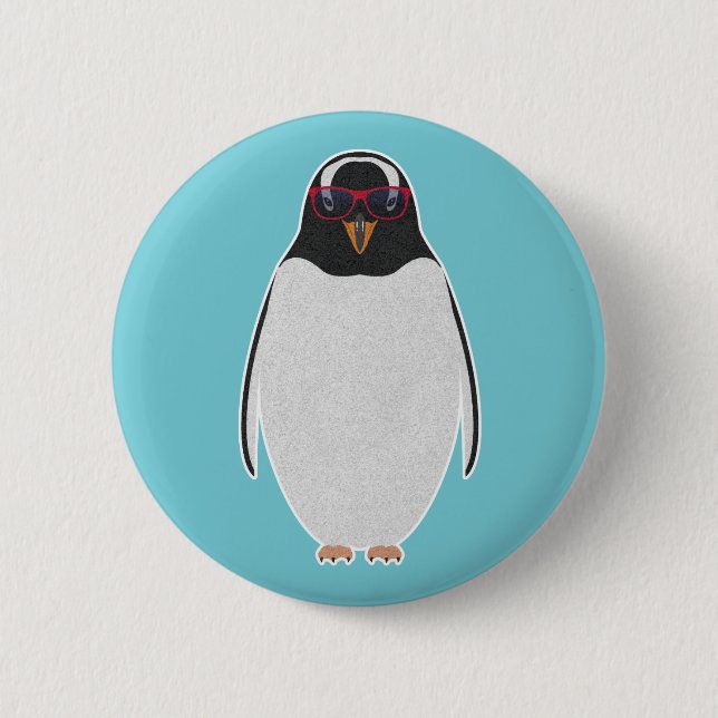 COOL PENGUIN 2 INCH ROUND BUTTON (Front)