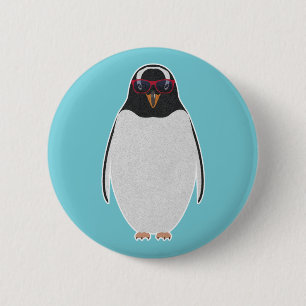 COOL PENGUIN 2 INCH ROUND BUTTON