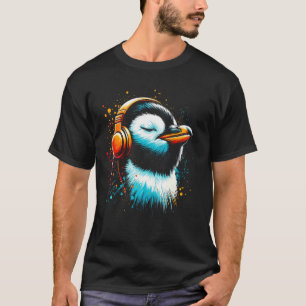Cool Penguin Art for Music Lovers Christmas Birthd T-Shirt