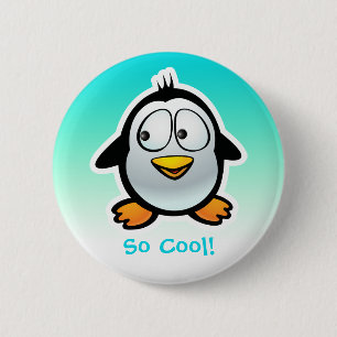 Cool Penguin Cartoon 2 Inch Round Button