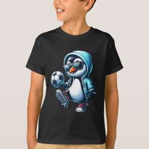 Cool Penguin Soccer Footbyll Player With Sungles T-Shirt
