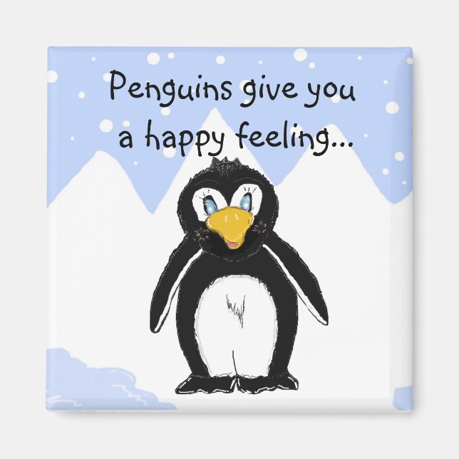 Cool Penguin with Saying Magnet (Front)