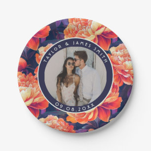 Cool Peonies Plates For Wedding After Party