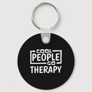Cool People Go Therapy  Keychain