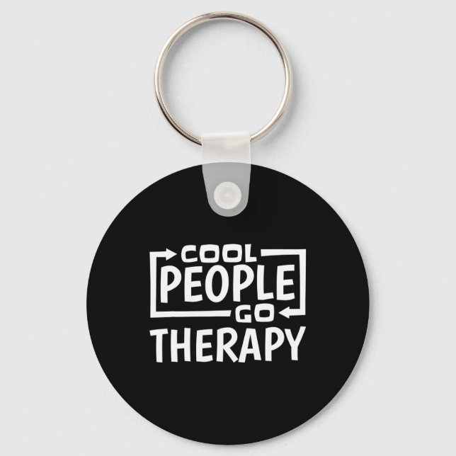 Cool People Go Therapy  Keychain (Front)
