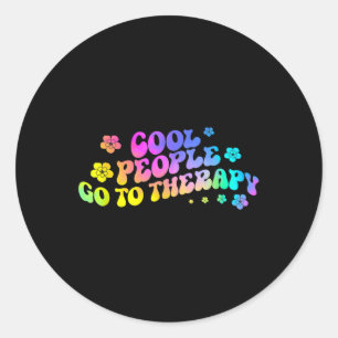 Cool People Go To Therapy Awareness S  Classic Round Sticker
