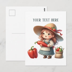 Cool pepper lover gardener customizable postcard
