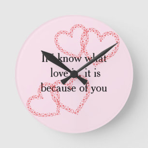 cool perfect love a quote round clock