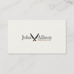Cool Personal Chef Knife Logo Simple Catering Business Card