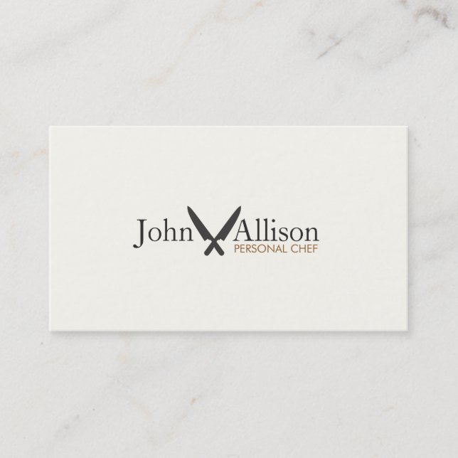 Cool Personal Chef Knife Logo Simple Catering Business Card (Front)